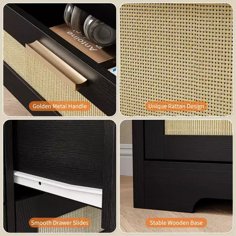 COZONY Commode à 12 tiroirs, commode moderne de 160 cm de large avec poignées en bois, organisateur de rangement pour chambre et meuble TV pour salon, couloir
