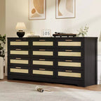 COZONY 12-Drawer Dresser, 63 Wide Modern Chest of Drawers with Wooden Handles, Bedroom Storage Organizer & TV Stand for Living Room, Hallway