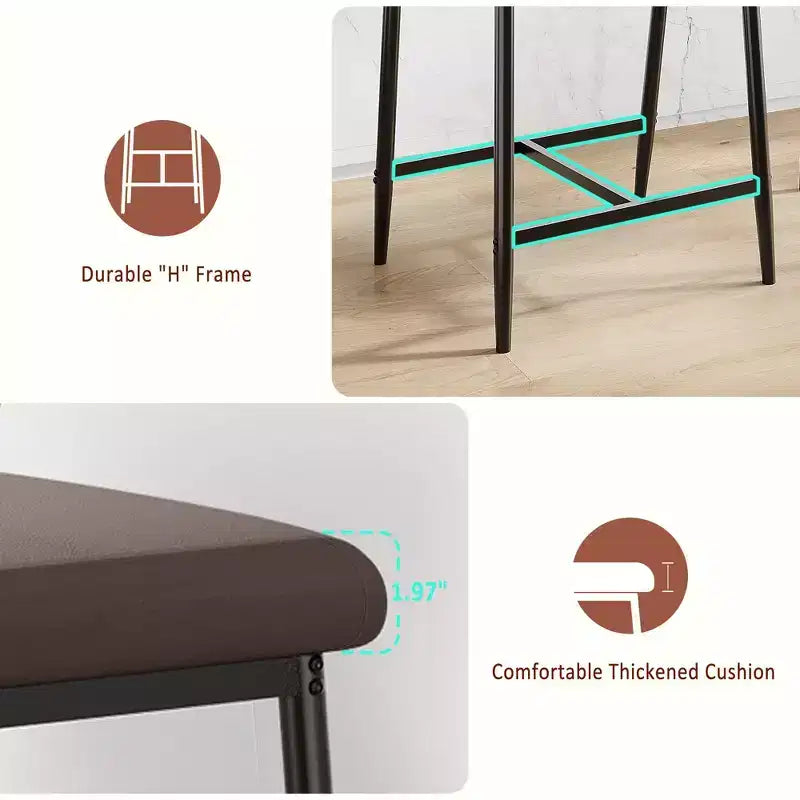 TruAIR Tabourets de bar 26 po (Lot de 2) - Tabourets de comptoir modernes rembourrés avec accoudoirs et dossier pour îlot de cuisine