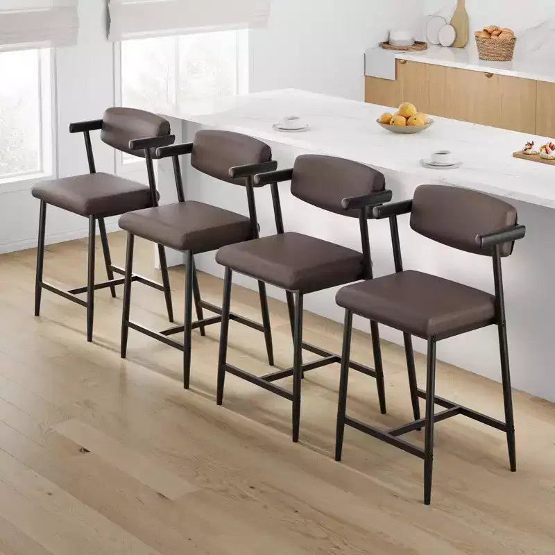 TruAIR Tabourets de bar 26 po (Lot de 2) - Tabourets de comptoir modernes rembourrés avec accoudoirs et dossier pour îlot de cuisine