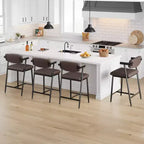 TruAIR Tabourets de bar 26 po (Lot de 2) - Tabourets de comptoir modernes rembourrés avec accoudoirs et dossier pour îlot de cuisine