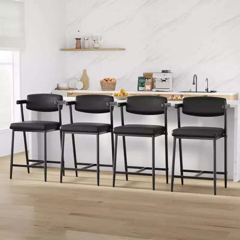 TruAIR Tabourets de bar 26 po (Lot de 2) - Tabourets de comptoir modernes rembourrés avec accoudoirs et dossier pour îlot de cuisine