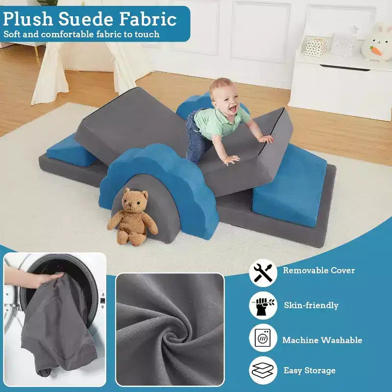 Canapé de jeu modulaire 11 pièces pour enfants, canapé sectionnel pour enfants, canapé de sol convertible en mousse pour salle de jeux et chambre à coucher