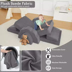 Canapé de jeu modulaire 11 pièces pour enfants, canapé sectionnel pour enfants, canapé de sol convertible en mousse pour salle de jeux et chambre à coucher