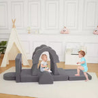 Canapé de jeu modulaire 11 pièces pour enfants, canapé sectionnel pour enfants, canapé de sol convertible en mousse pour salle de jeux et chambre à coucher