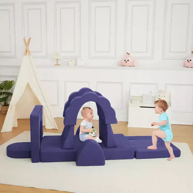 Canapé de jeu modulaire 11 pièces pour enfants, canapé sectionnel pour enfants, canapé de sol convertible en mousse pour salle de jeux et chambre à coucher