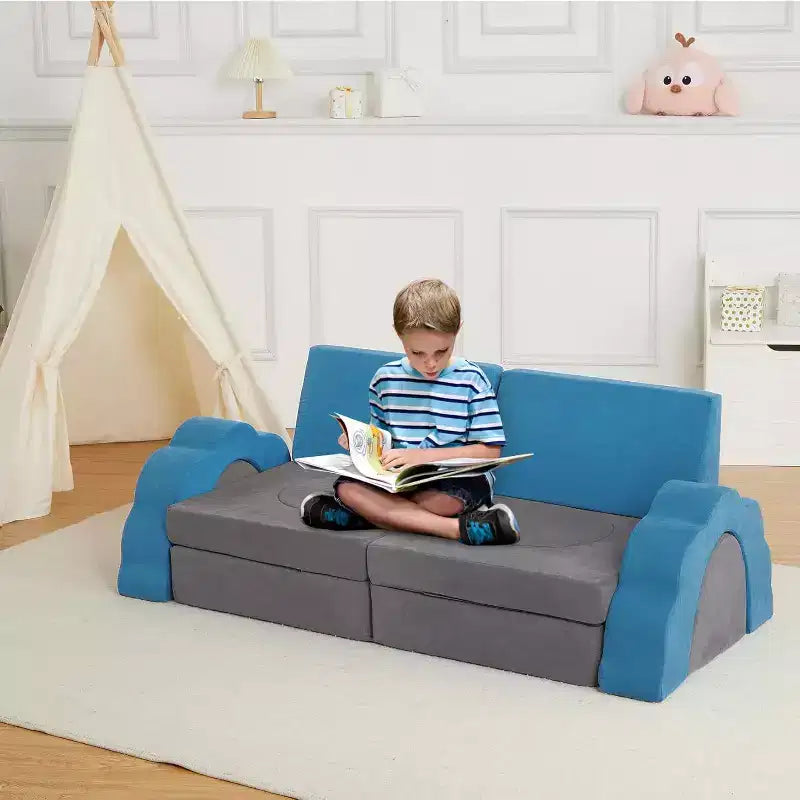 Canapé de jeu modulaire 11 pièces pour enfants, canapé sectionnel pour enfants, canapé de sol convertible en mousse pour salle de jeux et chambre à coucher