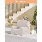 GustoWave Canapé Enfant 2-en-1 Pliant Doux, Fauteuil Confortable pour Tout-petits, Canapé Convertible en Chaise Longue, Meubles Enfants pour Salle de Jeux