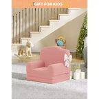 GustoWave Canapé Enfant 2-en-1 Pliant Doux, Fauteuil Confortable pour Tout-petits, Canapé Convertible en Chaise Longue, Meubles Enfants pour Salle de Jeux