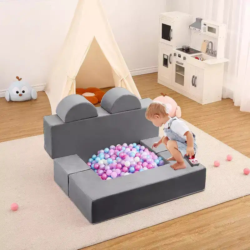 Canapé modulaire pour enfants et tout-petits, ensemble de canapés de jeu en mousse avec coussins détachables, canapé souple convertible pour chambre ou salle de jeux
