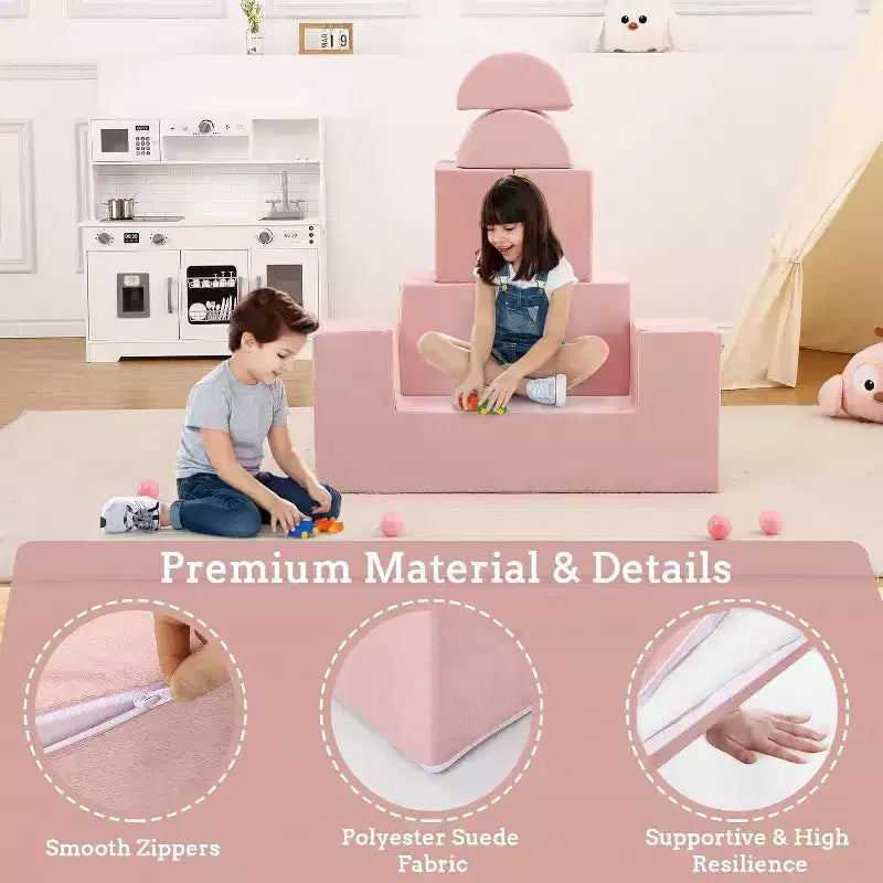 Canapé modulaire pour enfants et tout-petits, ensemble de canapés de jeu en mousse avec coussins détachables, canapé souple convertible pour chambre ou salle de jeux
