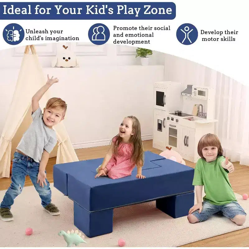 Canapé modulaire pour enfants et tout-petits, ensemble de canapés de jeu en mousse avec coussins détachables, canapé souple convertible pour chambre ou salle de jeux