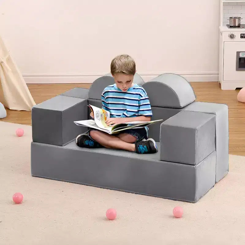 Canapé modulaire pour enfants et tout-petits, ensemble de canapés de jeu en mousse avec coussins détachables, canapé souple convertible pour chambre ou salle de jeux