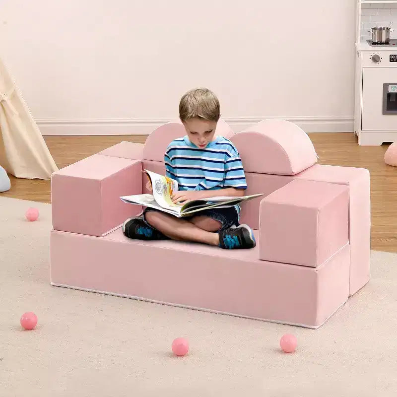 Canapé modulaire pour enfants et tout-petits, ensemble de canapés de jeu en mousse avec coussins détachables, canapé souple convertible pour chambre ou salle de jeux