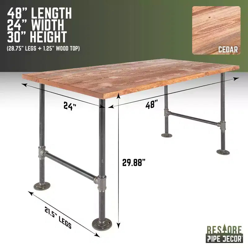 Bureau d'ordinateur en bois massif cèdre Sunset RESTORE par Pipe Decor