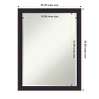 Amanti Art Havana Miroir Mural de Salle de Bain avec Petit Biseau Noir Bronze 26,5 x 20,5 po