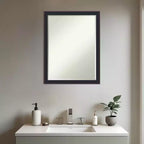 Amanti Art Havana Miroir Mural de Salle de Bain avec Petit Biseau Noir Bronze 26,5 x 20,5 po