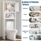 Meuble de rangement au-dessus des toilettes, organisateur de salle de bain de style ferme au-dessus des toilettes, armoire de rangement autoportante en bois au-dessus des toilettes avec étagère réglable