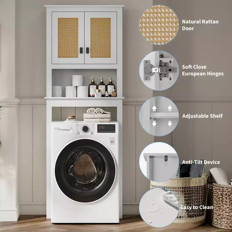Meuble de rangement au-dessus des toilettes, organisateur de salle de bain de style ferme au-dessus des toilettes, armoire de rangement autoportante en bois au-dessus des toilettes avec étagère réglable