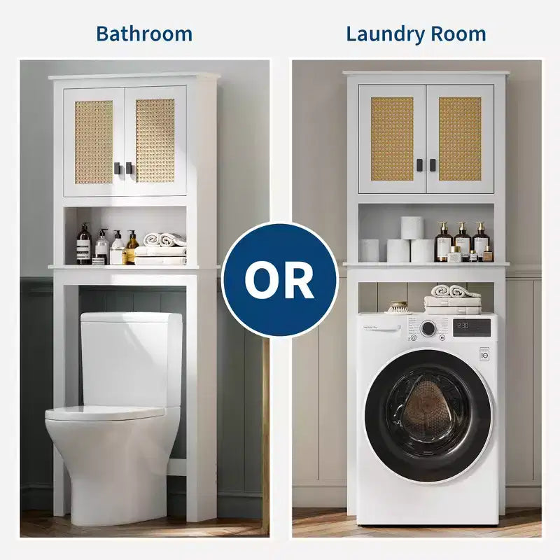 Meuble de rangement au-dessus des toilettes, organisateur de salle de bain de style ferme au-dessus des toilettes, armoire de rangement autoportante en bois au-dessus des toilettes avec étagère réglable