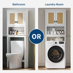 Meuble de rangement au-dessus des toilettes, organisateur de salle de bain de style ferme au-dessus des toilettes, armoire de rangement autoportante en bois au-dessus des toilettes avec étagère réglable