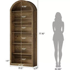 Étagère à livres 6 niveaux cintrée Lantine, bibliothèque haute de 196 cm, étagère de rangement ouverte autoportante pour salon, bureau à domicile