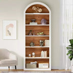 Étagère à livres 6 niveaux cintrée Lantine, bibliothèque haute de 196 cm, étagère de rangement ouverte autoportante pour salon, bureau à domicile