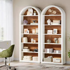 Étagère à livres 6 niveaux cintrée Lantine, bibliothèque haute de 196 cm, étagère de rangement ouverte autoportante pour salon, bureau à domicile