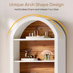 Étagère à livres 6 niveaux cintrée Lantine, bibliothèque haute de 196 cm, étagère de rangement ouverte autoportante pour salon, bureau à domicile