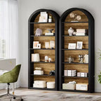 Étagère à livres 6 niveaux cintrée Lantine, bibliothèque haute de 196 cm, étagère de rangement ouverte autoportante pour salon, bureau à domicile