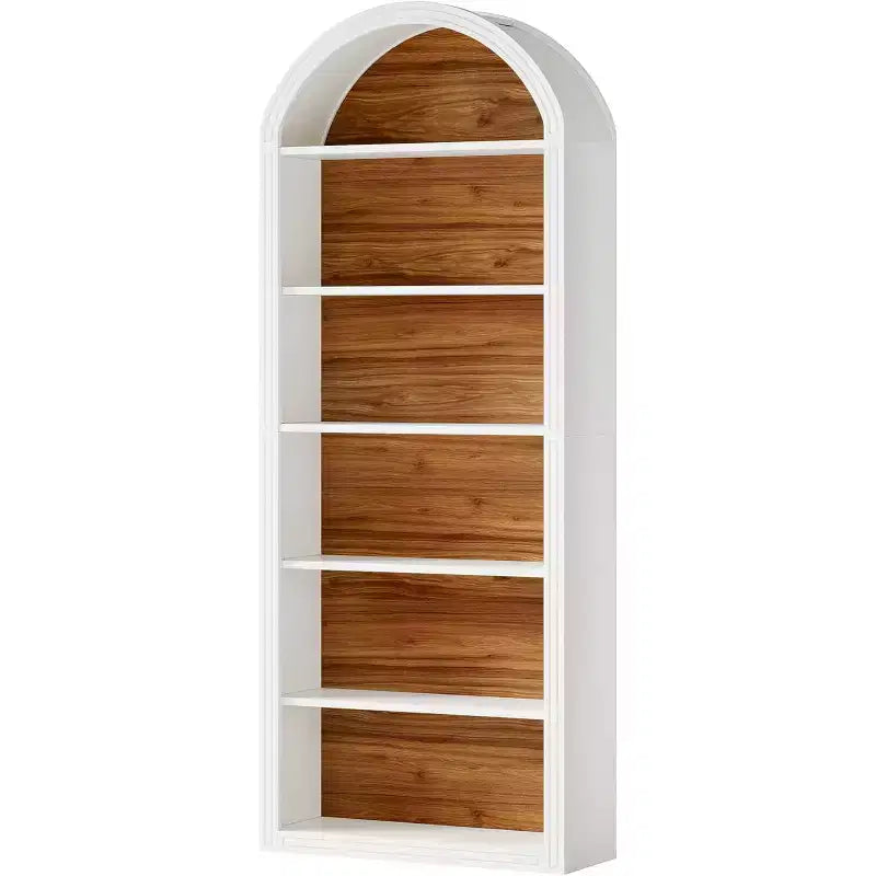 Étagère à livres 6 niveaux cintrée Lantine, bibliothèque haute de 196 cm, étagère de rangement ouverte autoportante pour salon, bureau à domicile