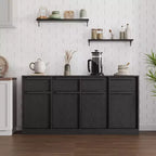 Buffet avec 2 ou 4 tiroirs et grand meuble à café de 80 ou 157 cm avec rangement, buffet de rangement moderne pour la cuisine et la salle à manger