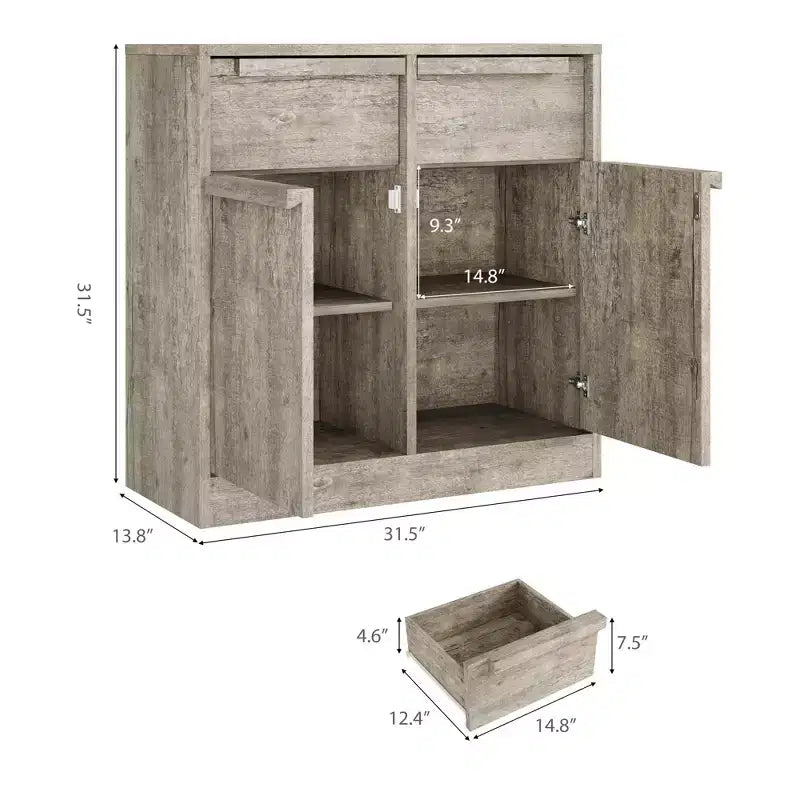 Buffet avec 2 ou 4 tiroirs et grand meuble à café de 80 ou 157 cm avec rangement, buffet de rangement moderne pour la cuisine et la salle à manger