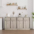 Buffet avec 2 ou 4 tiroirs et grand meuble à café de 80 ou 157 cm avec rangement, buffet de rangement moderne pour la cuisine et la salle à manger