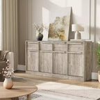 Buffet avec 2 ou 4 tiroirs et grand meuble à café de 80 ou 157 cm avec rangement, buffet de rangement moderne pour la cuisine et la salle à manger