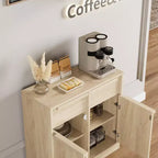 Buffet avec 2 ou 4 tiroirs et grand meuble à café de 80 ou 157 cm avec rangement, buffet de rangement moderne pour la cuisine et la salle à manger