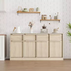 Buffet avec 2 ou 4 tiroirs et grand meuble à café de 80 ou 157 cm avec rangement, buffet de rangement moderne pour la cuisine et la salle à manger