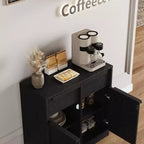 Buffet avec 2 ou 4 tiroirs et grand meuble à café de 80 ou 157 cm avec rangement, buffet de rangement moderne pour la cuisine et la salle à manger
