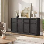 Buffet avec 2 ou 4 tiroirs et grand meuble à café de 80 ou 157 cm avec rangement, buffet de rangement moderne pour la cuisine et la salle à manger
