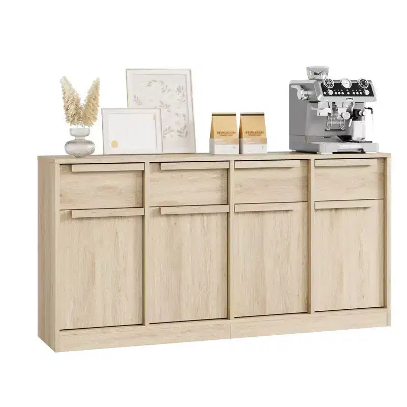 Buffet avec 2 ou 4 tiroirs et grand meuble à café de 80 ou 157 cm avec rangement, buffet de rangement moderne pour la cuisine et la salle à manger