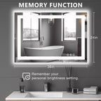Miroir de salle de bain anti-buée MAYEERTY avec double source et trois modes
