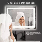 Miroir de salle de bain anti-buée MAYEERTY avec double source et trois modes