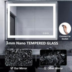 Miroir de salle de bain anti-buée MAYEERTY avec double source et trois modes