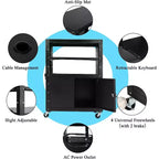 Chariot audiovisuel avec armoire verrouillable, réglable en hauteur (61-107 cm), tapis antidérapant, capacité de 45 kg