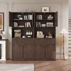 Grand meuble de cuisine, Armoire de rangement de 178 cm avec plan de travail, Buffets de cuisine cannelés avec portes et tiroir, Meuble de rangement autoportant