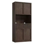 Grand meuble de cuisine, Armoire de rangement de 178 cm avec plan de travail, Buffets de cuisine cannelés avec portes et tiroir, Meuble de rangement autoportant