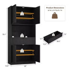 Grand meuble de cuisine, Armoire de rangement de 178 cm avec plan de travail, Buffets de cuisine cannelés avec portes et tiroir, Meuble de rangement autoportant