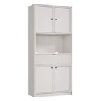 Grand meuble de cuisine, Armoire de rangement de 178 cm avec plan de travail, Buffets de cuisine cannelés avec portes et tiroir, Meuble de rangement autoportant