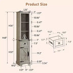 Meuble de rangement de salle de bain Dcolora, meuble de rangement de style rustique avec étagères réglables et tiroir