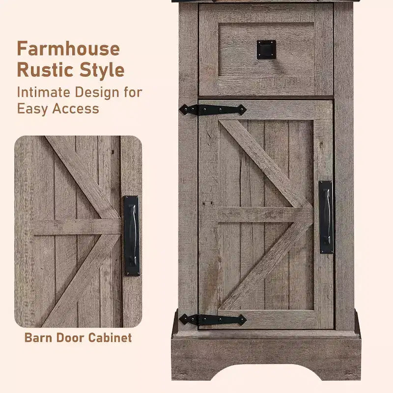 Meuble de rangement de salle de bain Dcolora, meuble de rangement de style rustique avec étagères réglables et tiroir